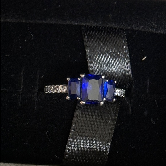 Pandora Silver Ring with Rich Blue Stones - Picture 3 of 3
